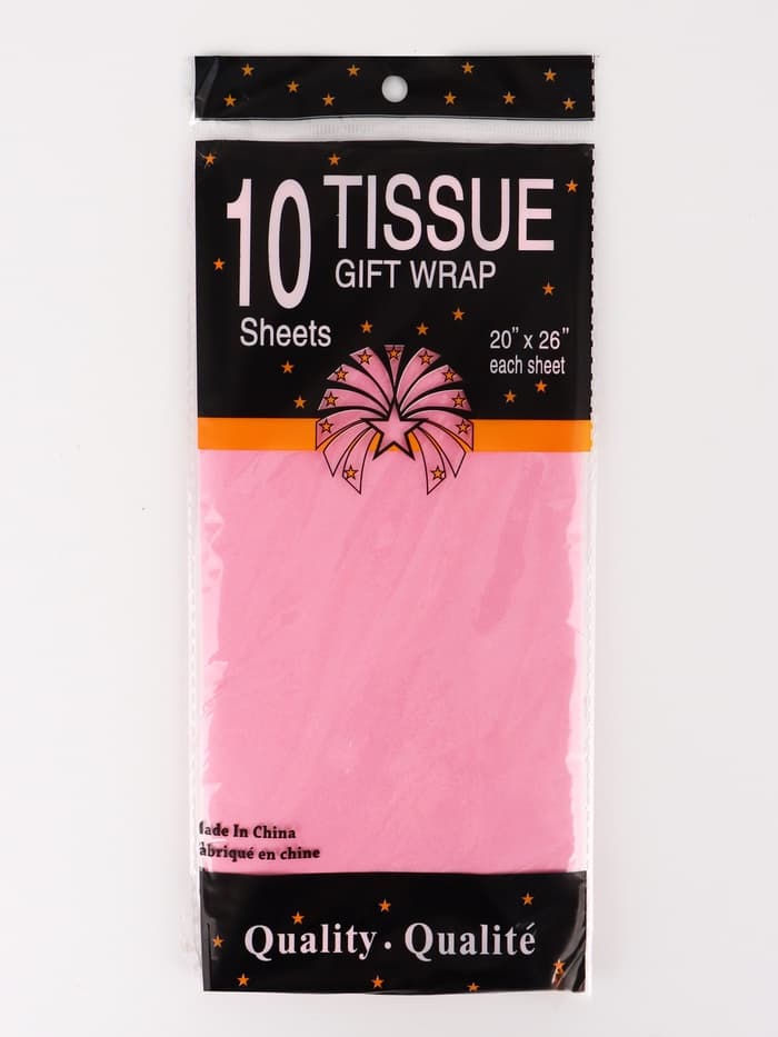 Бумага упаковочная тишью, розовая, 50 см × 66 см