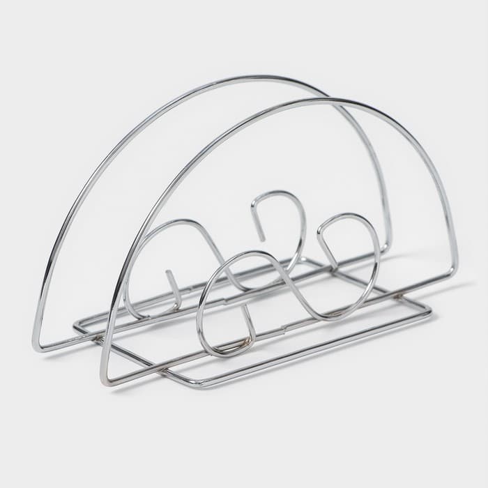 Салфетница Доляна «Завиток», 13.5×6×7 см, хромированная