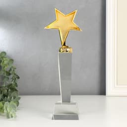 Фигурка стекло «Стела наградная. Золотая звезда», 27.8×6.8×6.8 см