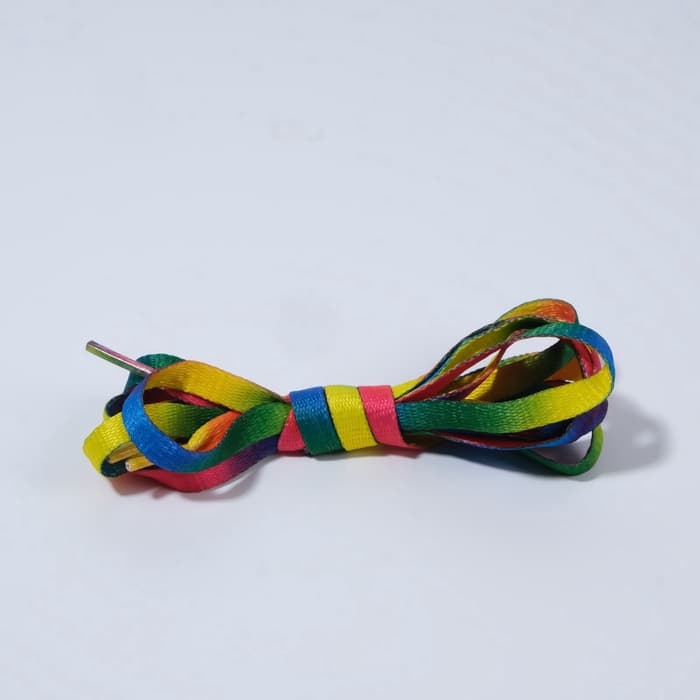 Шнурки для обуви, пара, плоские, 8 мм, 110 см, разноцветные