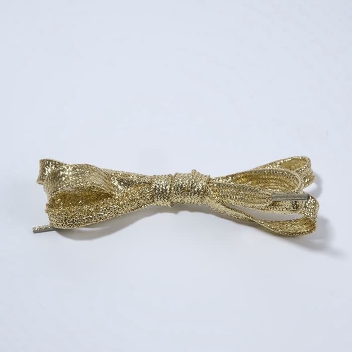 Шнурки для обуви, пара, плоские, 10 мм, 110 см, золотистые