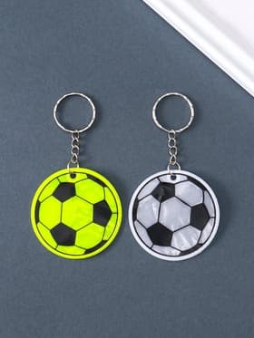 Брелок для ключей светоотражающий пластик на кольце «Футбольный мяч», 5×5 см, МИКС