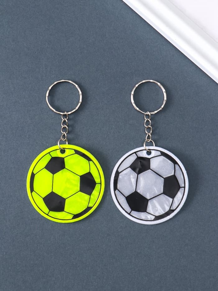 Брелок для ключей светоотражающий пластик на кольце «Футбольный мяч», 5×5 см, МИКС