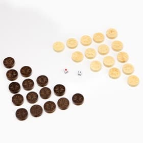 Фишки для нард и шашек «Восьмилистник», набор 30 шт., d=2.8 см, с кубиками 2 шт., без доски