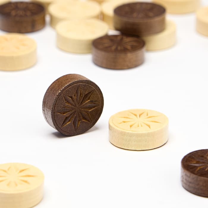 Фишки для нард и шашек «Восьмилистник», набор 30 шт., d=2.8 см, с кубиками 2 шт., без доски