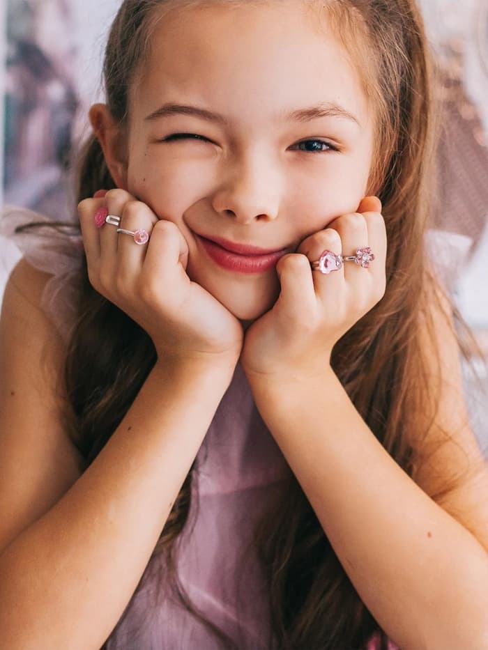 Кольцо «Выбражулька. Романтика», белый, розовое в серебре, безразмерное