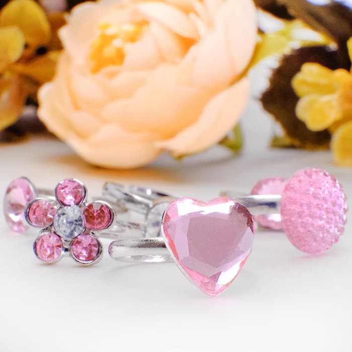 Кольцо «Выбражулька. Романтика», белый, розовое в серебре, безразмерное