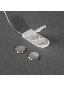 Гирлянда «Нить» 5 м роса, IP20, серебристая нить, 50 LED, батарейки CR2032×2 (в комплекте), свечение белое