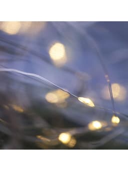 Гирлянда «Нить» 5 м роса, IP20, серебристая нить, 50 LED, батарейки CR2032×2 (в комплекте), свечение тёплое белое