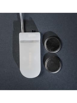 Гирлянда «Нить» 5 м роса, IP20, серебристая нить, 50 LED, батарейки CR2032×2 (в комплекте), свечение фиолетовое