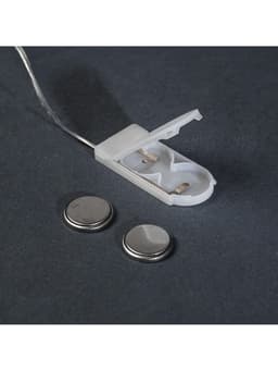 Гирлянда «Нить» 5 м роса, IP20, серебристая нить, 50 LED, батарейки CR2032×2 (в комплекте), свечение фиолетовое