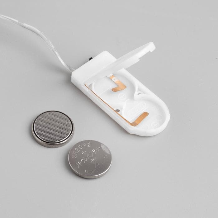 Гирлянда «Нить» 5 м, роса, IP20, серебристая нить, 50 LED, от батареек CR2032×2, свечение мульти