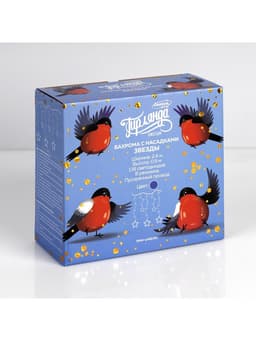 Гирлянда «Бахрома» 2.4×0.9 м с насадками «Звёзды», IP20, прозрачная нить, 138 LED, свечение синее, 8 режимов, 220 В