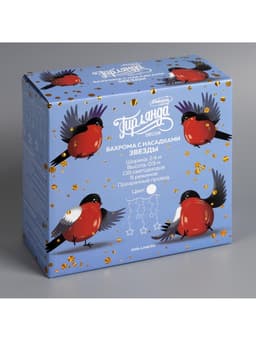 Гирлянда «Бахрома» 2.4×0.9 м с насадками «Звёзды», IP20, прозрачная нить, 138 LED, свечение белое, 8 режимов, 220 В