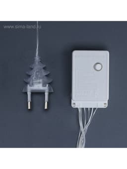 Гирлянда «Бахрома» 2.4×0.9 м с насадками «Звёзды», IP20, прозрачная нить, 138 LED, свечение тёплое белое, 8 режимов, 220 В