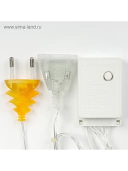 Гирлянда «Бахрома» 2.4×0.9 м с насадками «Звёзды», IP20, прозрачная нить, 138 LED, свечение тёплое белое, 8 режимов, 220 В