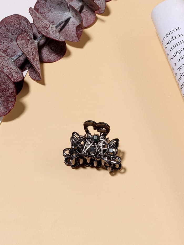 Крабик для волос «Серый блеск», 2.5 см, серебристый