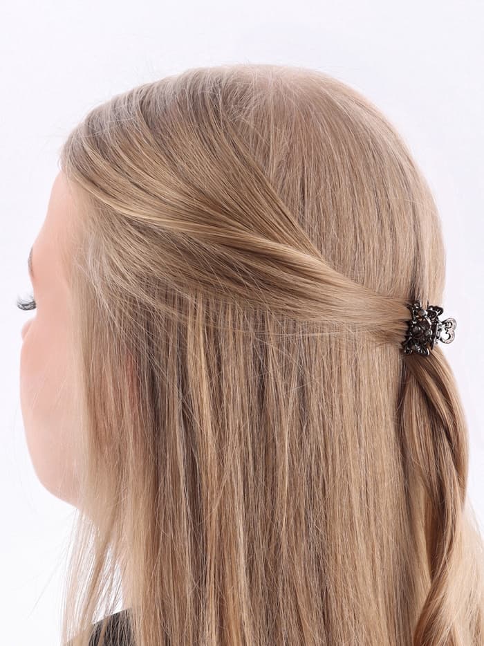 Крабик для волос «Серый блеск», 2.5 см, серебристый