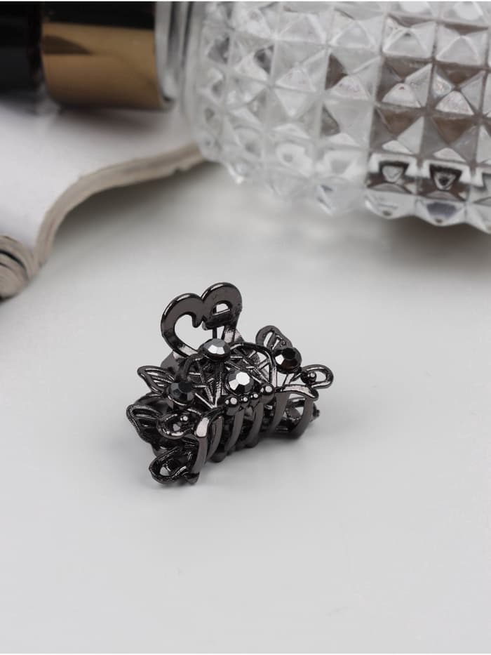 Крабик для волос «Серый блеск», 2.5 см, серебристый