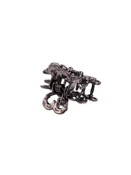 Крабик для волос «Серый блеск», 2.5 см, серебристый