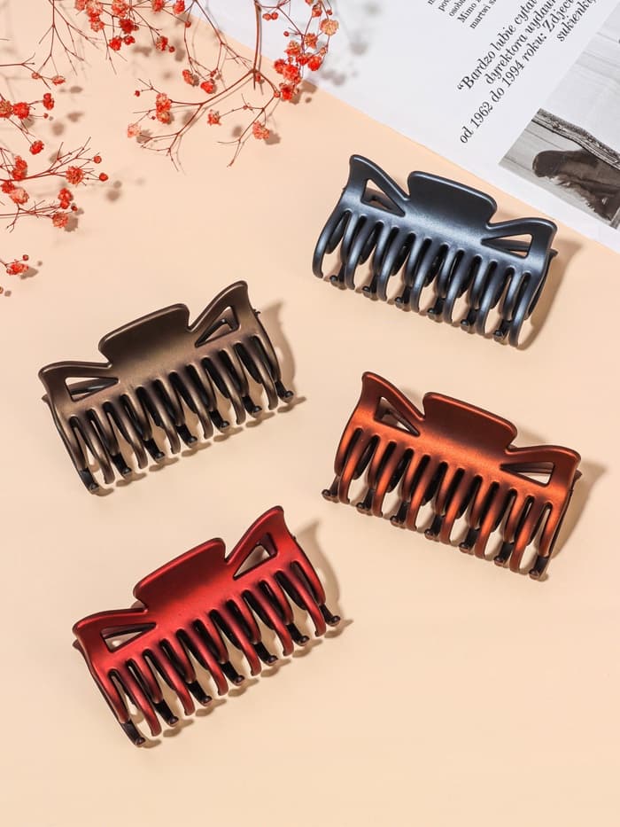 Крабик для волос «Двойной зубец», бант, 8 см, МИКС