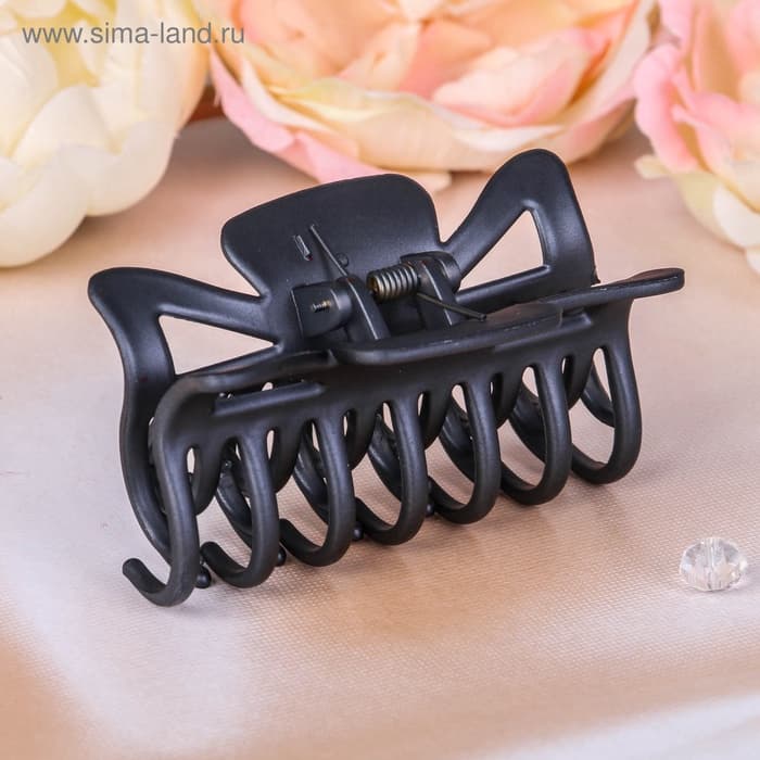 Крабик для волос «Двойной зубец», бант, 8 см, МИКС