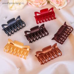 Крабик для волос «Двойной зубец», бант, 8 см, МИКС