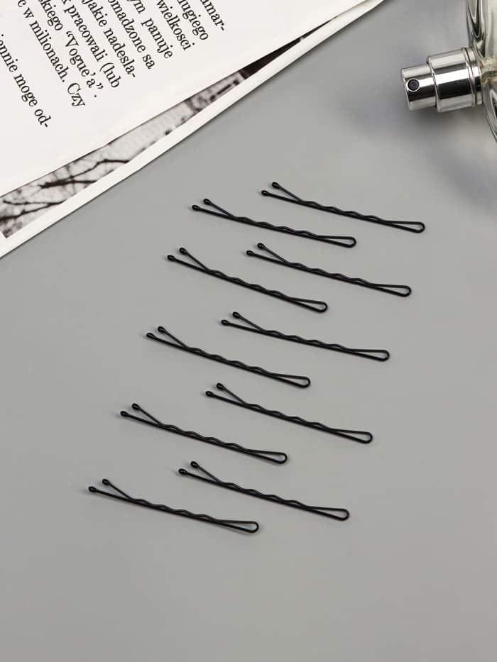 Невидимки для волос «Фермино», 5 см, 6 см, набор 40 шт., чёрные