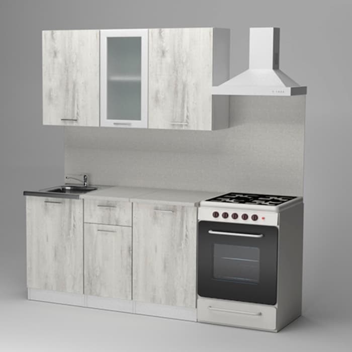 Кухонный гарнитур «Алина медиум», 1400×1570 мм, цвет белый/пайн белый