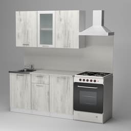 Кухонный гарнитур «Алина медиум», 1400×1570 мм, цвет белый/пайн белый