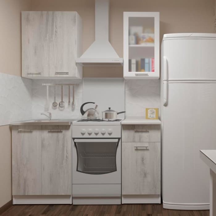 Кухонный гарнитур «Алина мини», 1000×1570 мм, цвет белый/пайн белый