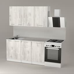 Кухонный гарнитур «Алина нормал», 1500×1570 мм, цвет белый/пайн белый