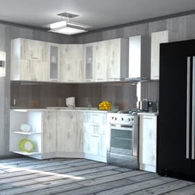 Кухонный гарнитур «Алина оптима», 1500×1800 мм, белые, пайн белый