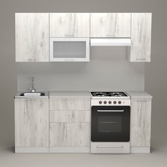 Кухонный гарнитур «Алина ультра», 2000 мм, цвет пайн белый