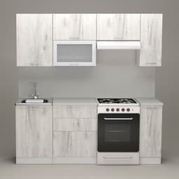 Кухонный гарнитур «Алина ультра», 2000 мм, цвет пайн белый