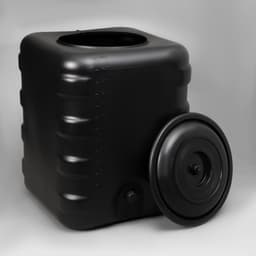 Бак для душа, 150 л, пластиковый, с крышкой, с резьбой под кран, чёрный