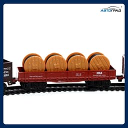 Железная дорога «Товарный поезд», с 9 вагонами, работает от батареек, свет