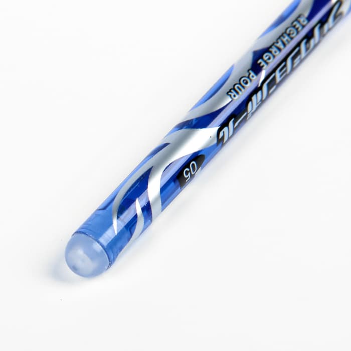 Стираемая ручка, гелевая, синий стержень, узел 0.5 мм