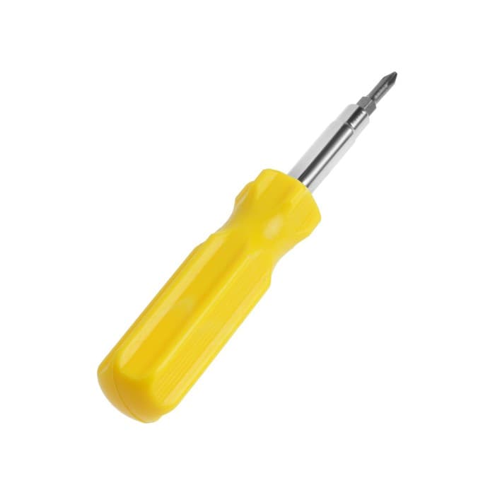 Отвертка комбинированная ТУНДРА, 4 в 1, пластиковая рукоятка, PH1/SL4 PH2/SL5×75 мм МИКС