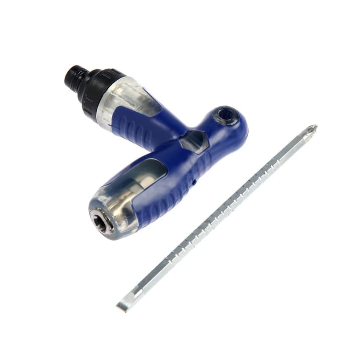 Отвертка комбинированная ТУНДРА, 3 в 1, реверс, 2К рукоятка, PH2/SL6×75-110 мм