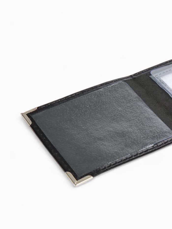 Обложка на удостоверение с окошком, натуральная кожа, чёрная