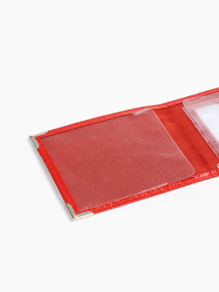 Обложка на удостоверение с окошком, красная