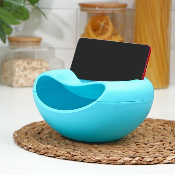 Тарелка с подставкой для телефона для семечек и орехов, 20×11 см, пластик, МИКС