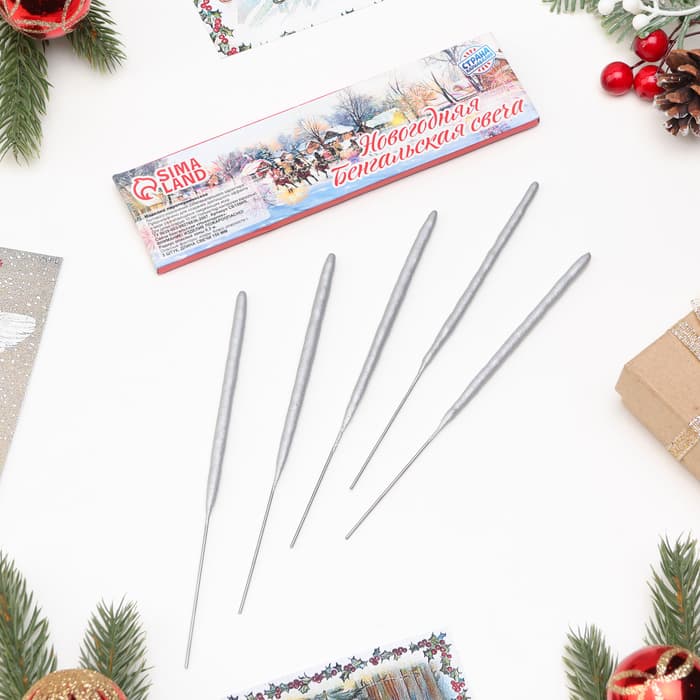 Бенгальские огни золотые, 5 шт., 15 см, горение 30 сек.