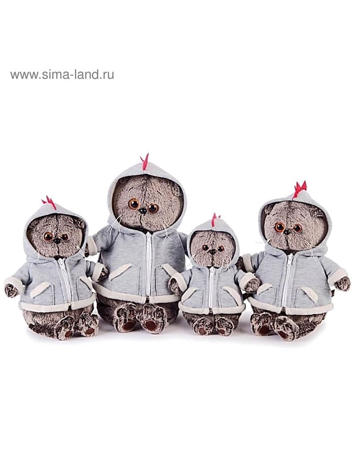 Мягкая игрушка «Кот Басик», в толстовке дракончик, 19 см, МИКС