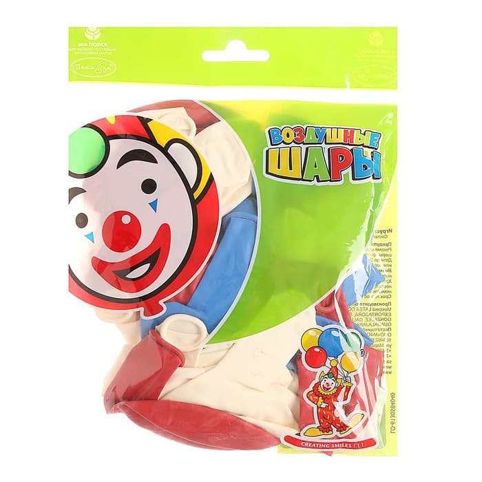 Воздушные шары латексные 12" «Триколор», 30 шт., МИКС