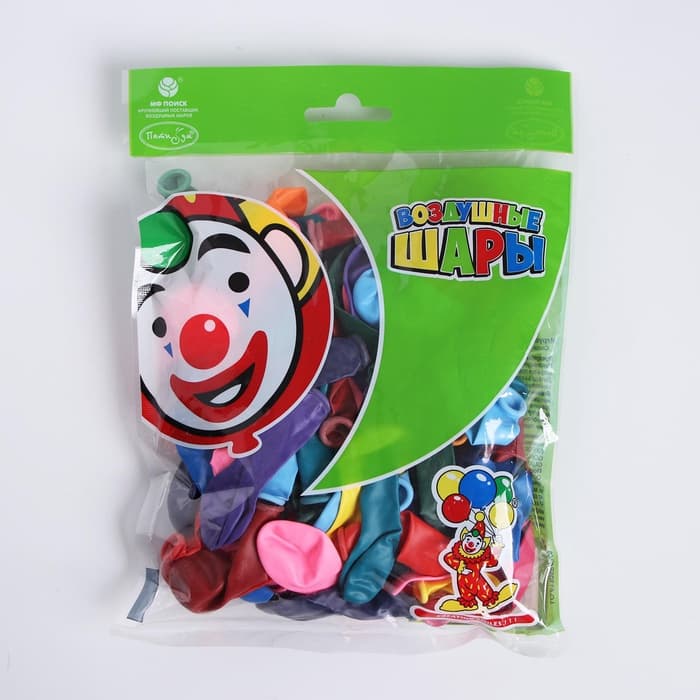 Воздушные шары латексные 5", пастель и кристалл, 100 шт., МИКС