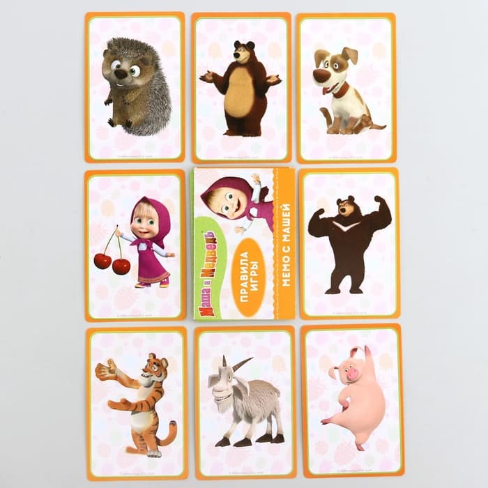 Настольная игра «Мемори с Машей», Маша и Медведь, 24 карты, 5+
