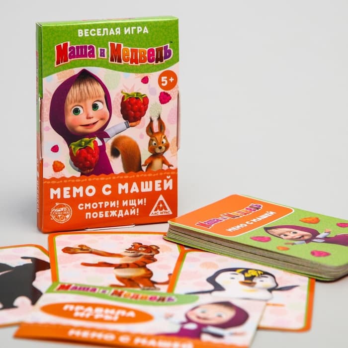 Настольная игра «Мемори с Машей», Маша и Медведь, 24 карты, 5+