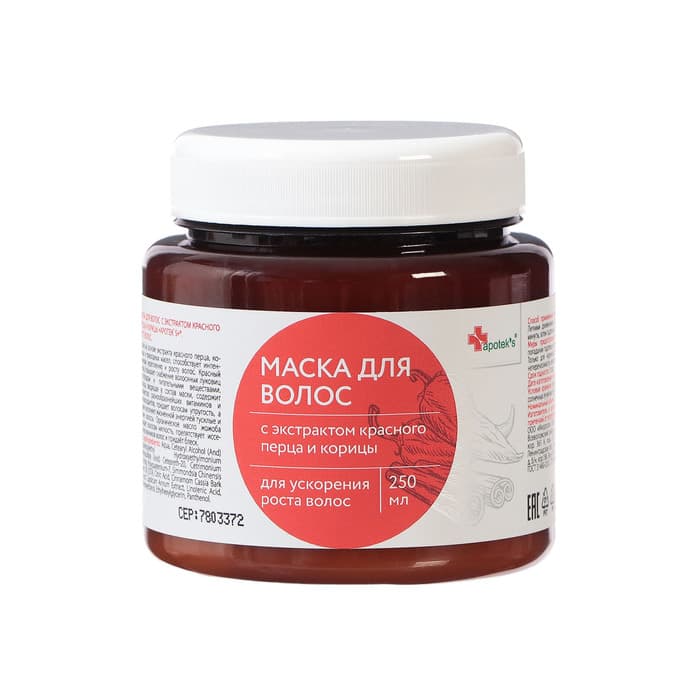 Маска для волос Apotek`s репейная, с экстрактом красного перца и корицы, 250 мл
